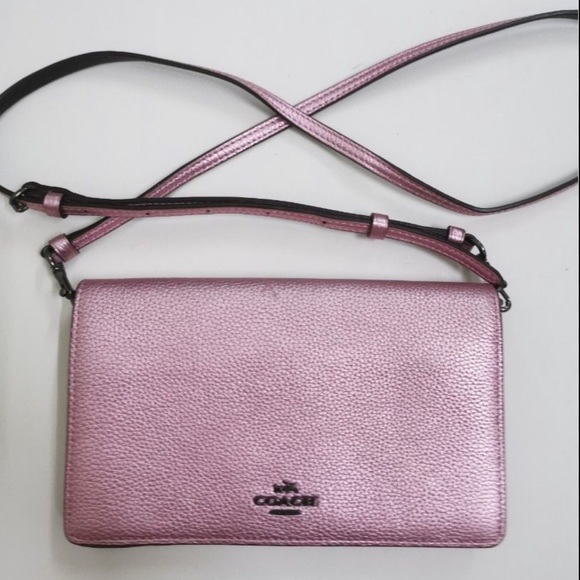 Coach crossbody clutch/wallet in metallic pink - Picture 5 of 5